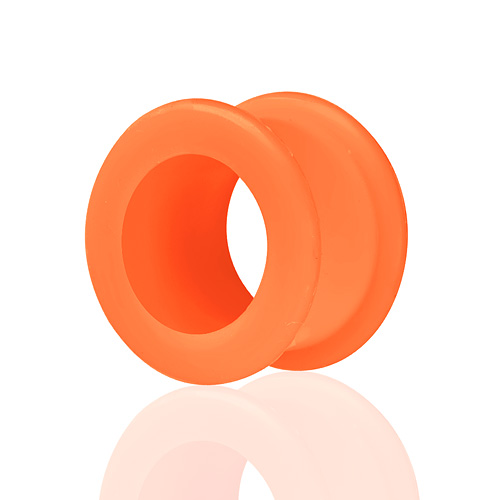 4mm/ SILIKON Flesh Tunnel Plug Ohr FLEXIBEL/Orange PXDF  