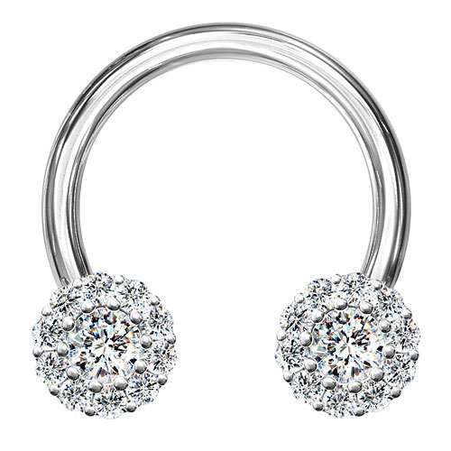 Piercing labbra Labret Madonna Monroe Heix orecchio ferro di cavallo zirconi cristalli - Foto 2 di 4