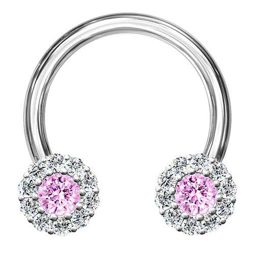 Piercing labbra Labret Madonna Monroe Heix orecchio ferro di cavallo zirconi cristalli - Foto 3 di 4