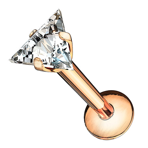 Piercing labbra triangolo cristallo labret Madonna Monroe orecchio cartilagine piercing - Foto 3 di 5