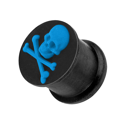 Silicone Ear Flesh Tunnel Plug 3D Piercing Hider Stopper Motif Skull - Picture 6 of 7