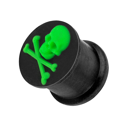 Silicone Ear Flesh Tunnel Plug 3D Piercing Hider Stopper Motif Skull - Picture 4 of 7
