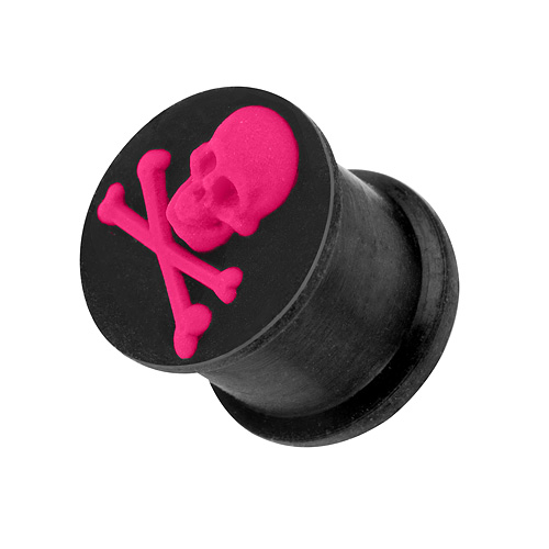 Silicone Ear Flesh Tunnel Plug 3D Piercing Hider Stopper Motif Skull - Picture 3 of 7