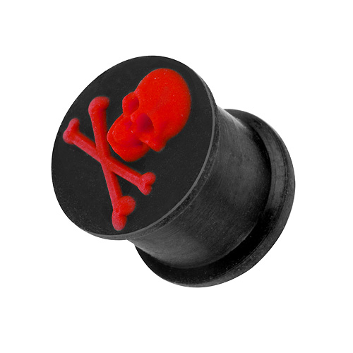 Silicone Ear Flesh Tunnel Plug 3D Piercing Hider Stopper Motif Skull - Picture 5 of 7