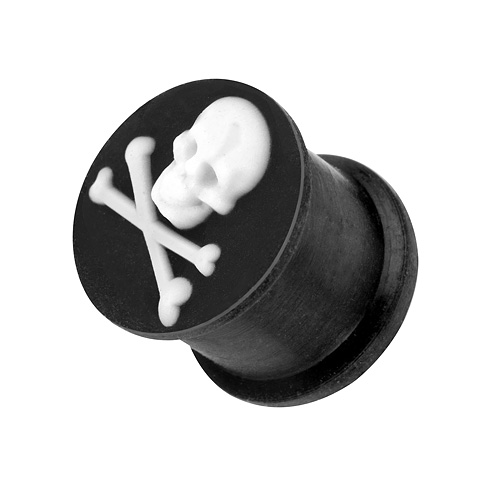 Silicone Ear Flesh Tunnel Plug 3D Piercing Hider Stopper Motif Skull - Picture 2 of 7