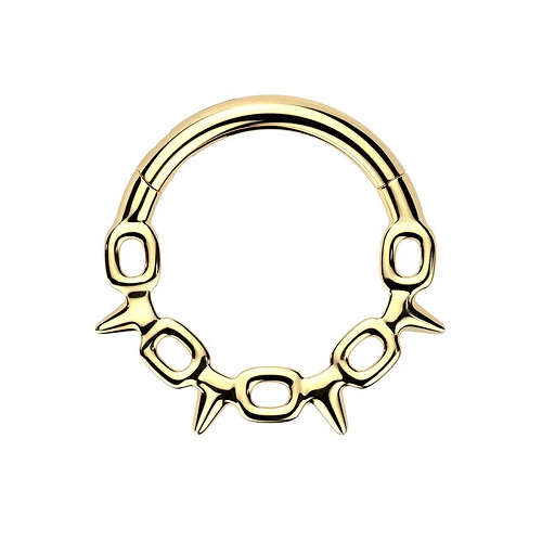 Septum Piercing Clicker Segment Ohr Daith Helix Rook Ring Spike Kette mit Spitze - Bild 8 von 8