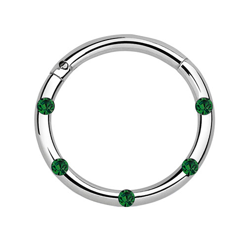 Septum Piercing Clicker Segment Nase Helix Ohr mit kleinen Kritsallen besetzt - Bild 4 von 6