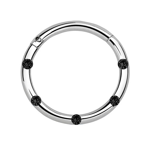 Septum Piercing Clicker Segment Nase Helix Ohr mit kleinen Kritsallen besetzt - Bild 5 von 6
