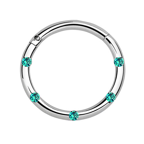 Septum Piercing Clicker Segment Nase Helix Ohr mit kleinen Kritsallen besetzt - Bild 6 von 6